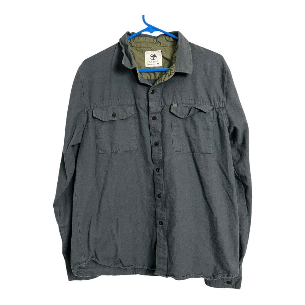 Arbor Organic Cotton Mens Grunge Flannel Shirt Button Down Gorpcore Utility M